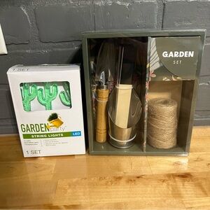 🌸 5/$15 NWT LED Cactus Garden Lights and Garden Set Bundle